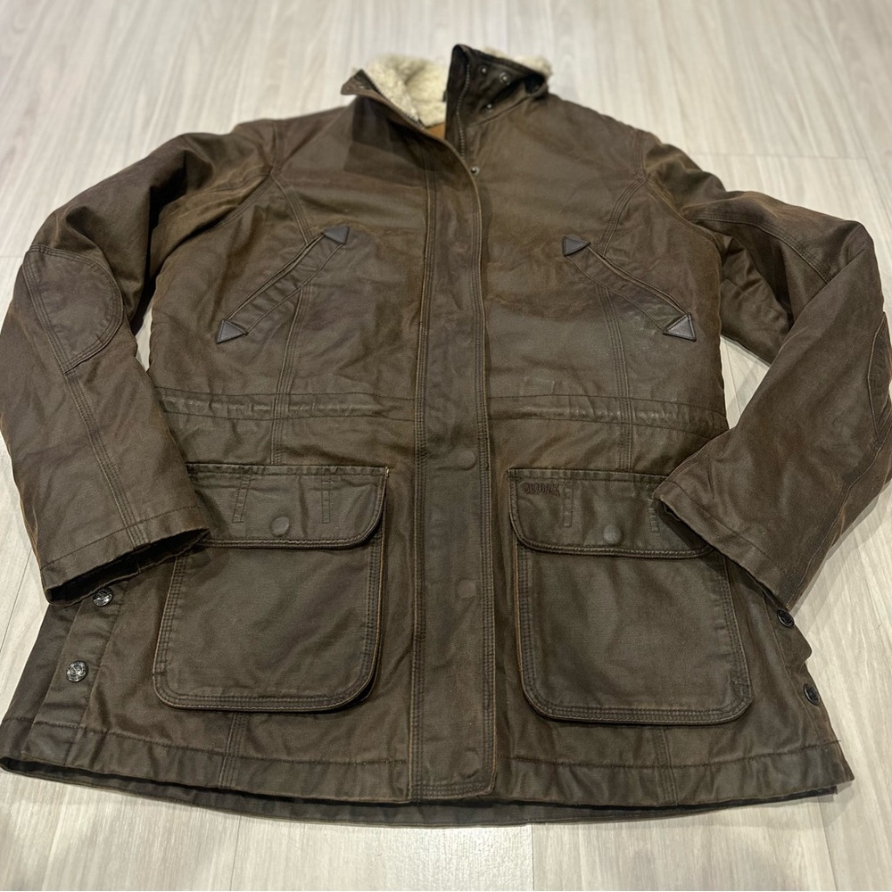 Outback Trading Co Woodbury Sherpa lined Jacket Women Size Medium Waxed